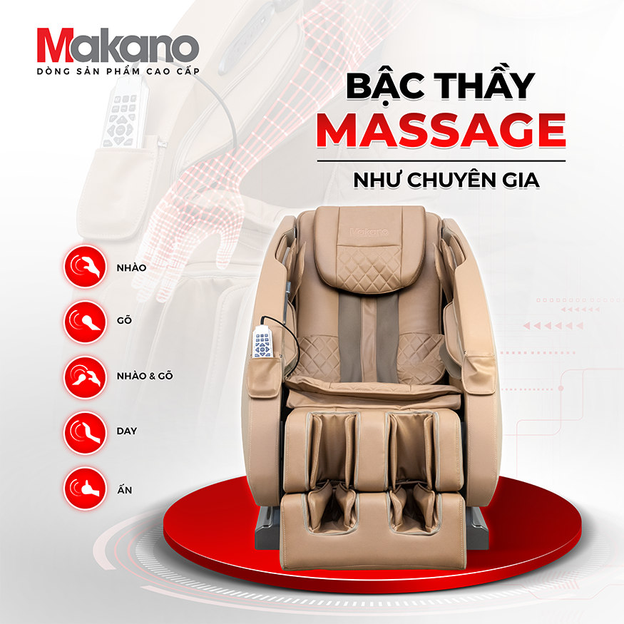 Ghế massage Makano MKGM-20002 thao tác massage chuẩn chuyên gia