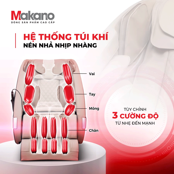 Ghế massage Makano MKGM-00001 có hệ thống túi khí cao cấp