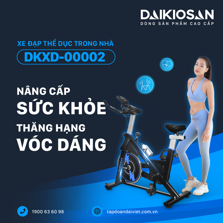 Xe đạp thể dục trong nhà Daikiosan DKXD-00002 Thiết kế khỏe khoắn, chất liệu cao cấp