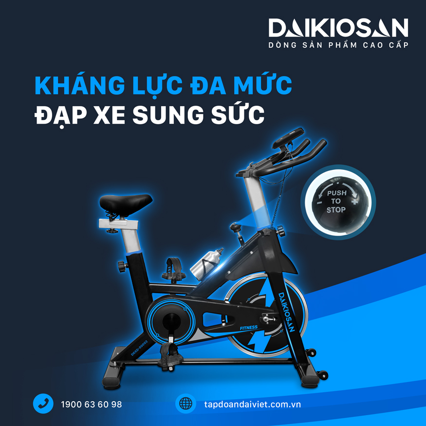 Xe đạp thể dục trong nhà Daikiosan DKXD-00002 kháng lực trực tiếp