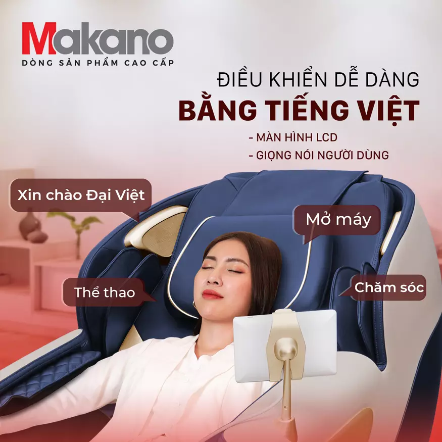 ghế massage Makano MKGM-20006 điều khiển bằng màn hình LCD và giọng nói tiếng Việt