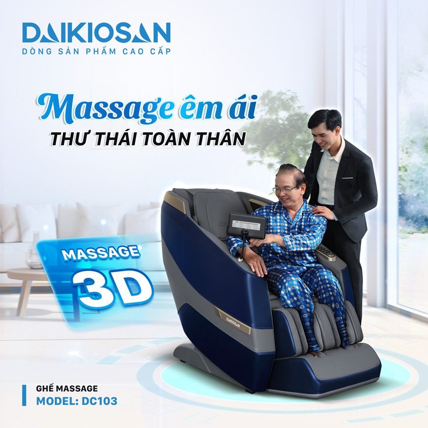 Món quà báo hiếu lý tưởng bằng ghế massage Daikiosan DC103