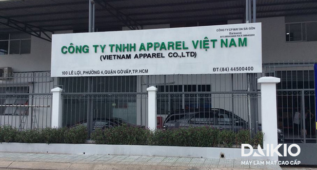 Hệ thống máy làm mát nhà xưởng Apparel Việt Nam