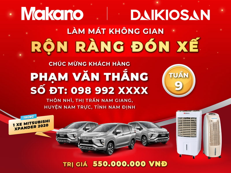 khách hàng trúng thưởng xe ô tô tuần 8 chương trình bão quà 38 tỷ cuốn bay nắng nóng