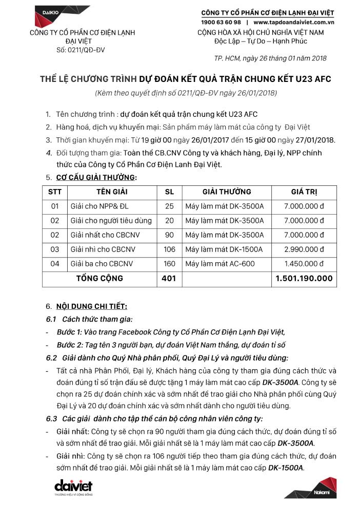 thông báo của Đại Việt