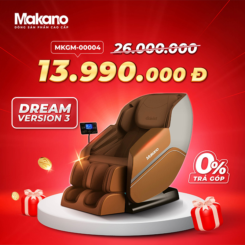 Mang giấc mơ trở thành sự thật, Ghế Massage Makano MKGM-00004 với mức giá siêu ưu đãi từ trước đến nay bạn có thể đặt hàng trước để làm quà Báo hiếu mùa Tết.