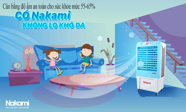 máy làm mát nakami cân bằng độ ẩm tốt cho sức khoẻ