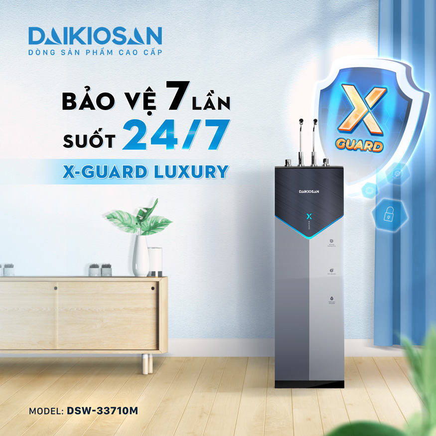 Máy lọc nước X-Guard Luxury nóng nguội lạnh Daikiosan DSW-33710M