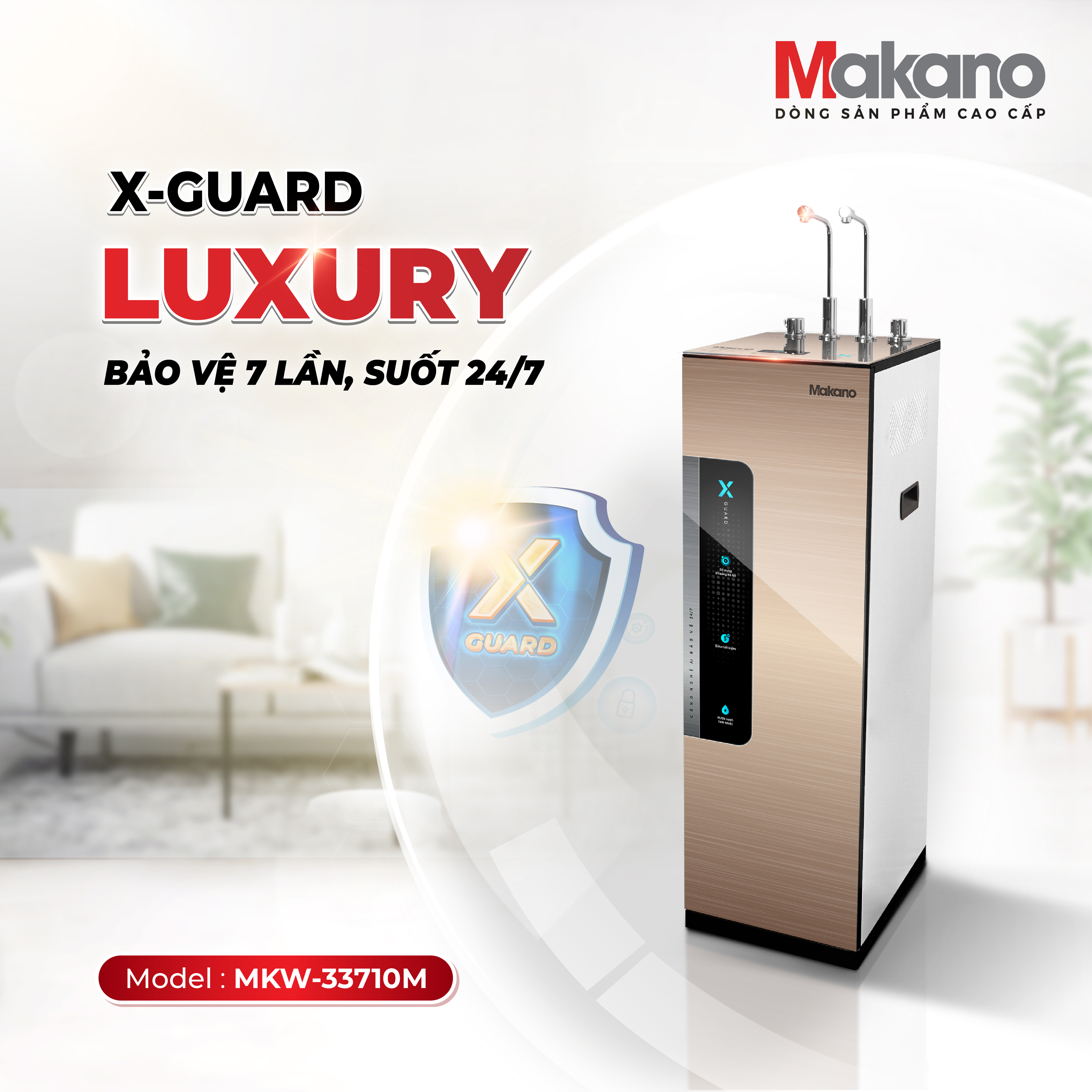 Máy lọc nước X-Guard Luxury nóng nguội lạnh Makano MKW-33710M