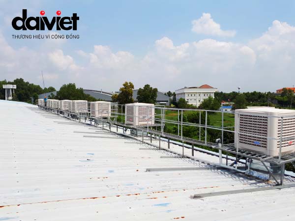 Hệ thống máy làm mát nhà xưởng lắp đặt tại nhà máy may Việt Mỹ