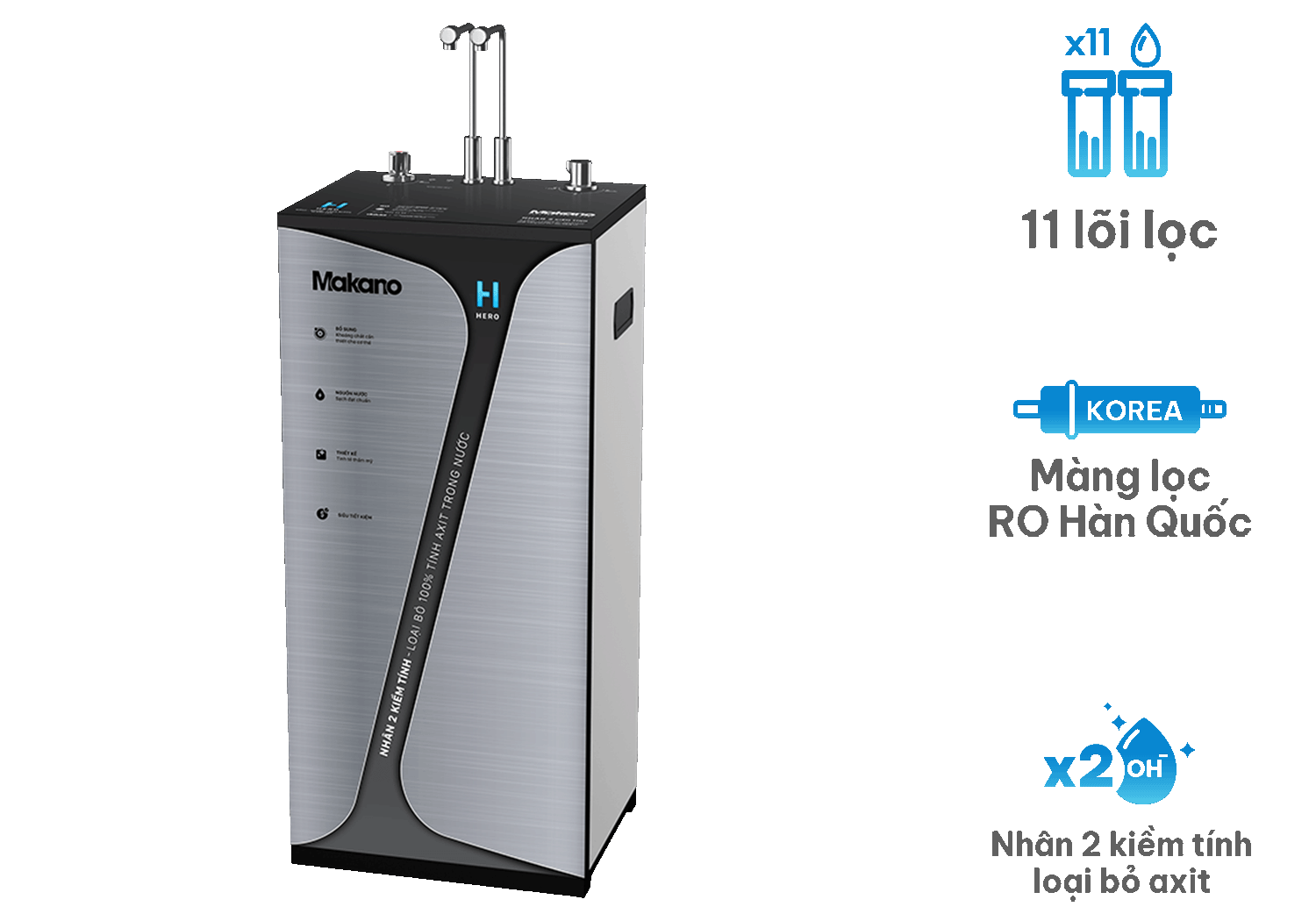 Máy lọc nước RO H-HERO nóng nguội lạnh Makano MN302